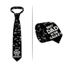 Load image into Gallery viewer, Personalized Necktie Best Dad in the Galaxy Gift for Dad
