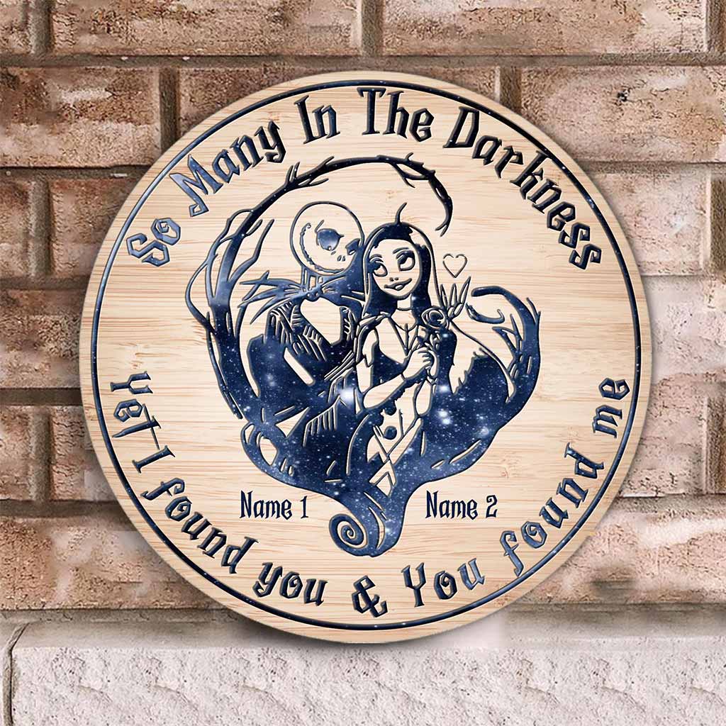 Personalized Round Wood Sign Unique Couple Gift for Halloween