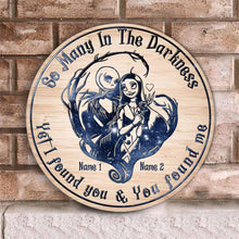 Load image into Gallery viewer, Personalized Round Wood Sign Unique Couple Gift for Halloween
