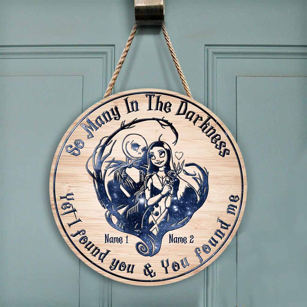 Personalized Round Wood Sign Unique Couple Gift for Halloween