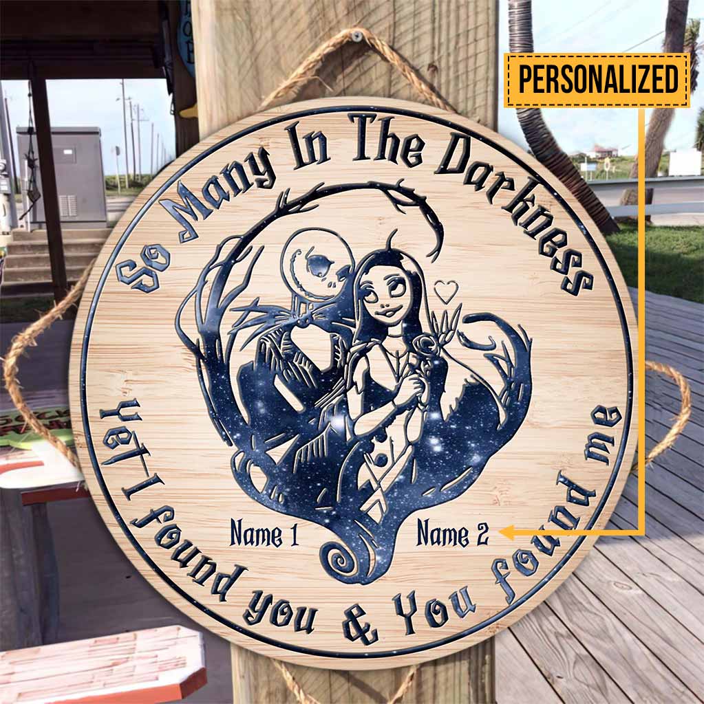 Personalized Round Wood Sign Unique Couple Gift for Halloween