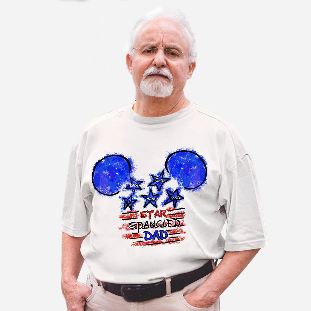 Personalized Star Spangled Dad T-Shirt & Hoodie Gift for Father's Day