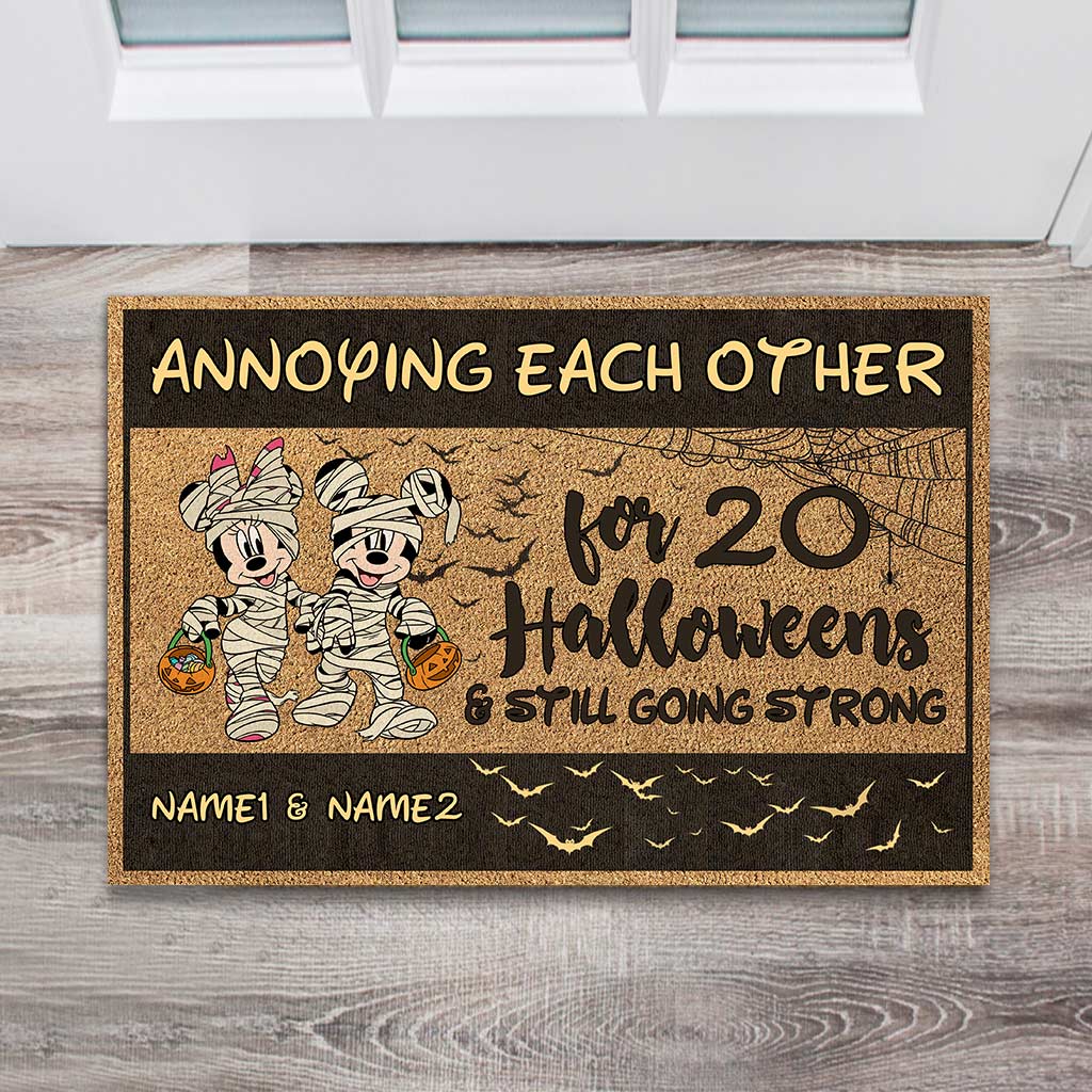 Personalized Halloween Doormat Custom Couple Names Gift