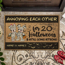 Load image into Gallery viewer, Personalized Halloween Doormat Custom Couple Names Gift
