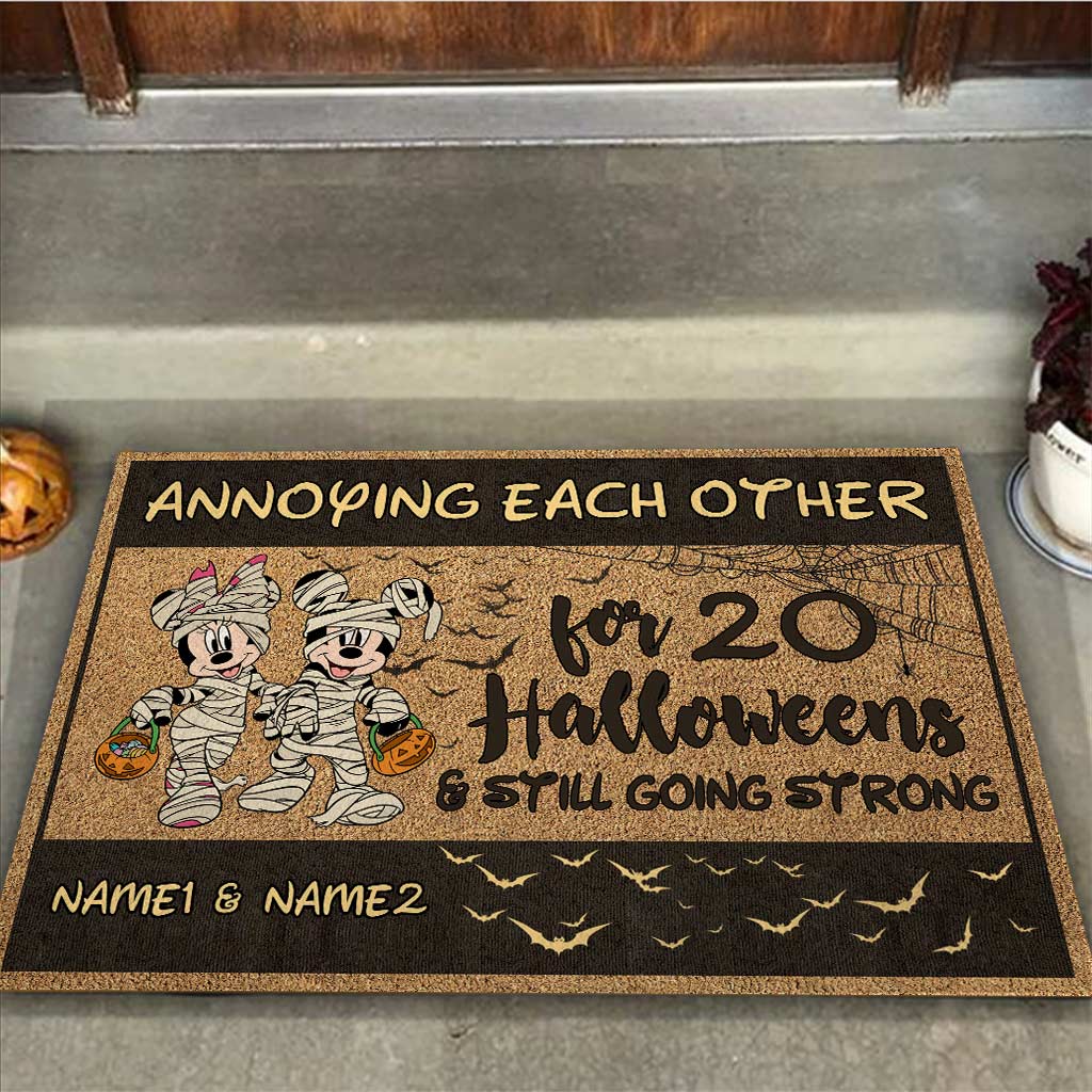 Personalized Halloween Doormat Custom Couple Names Gift
