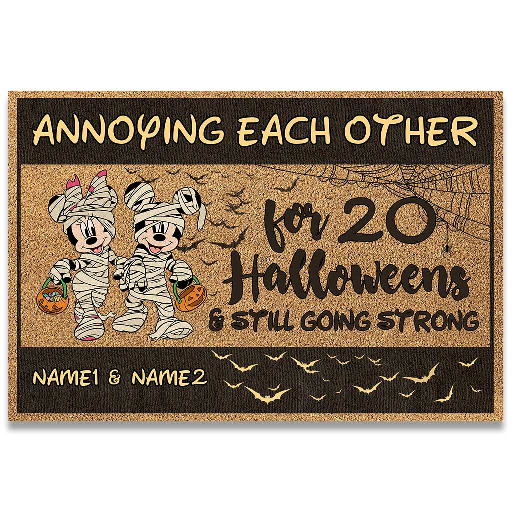 Personalized Halloween Doormat Custom Couple Names Gift