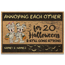 Load image into Gallery viewer, Personalized Halloween Doormat Custom Couple Names Gift
