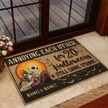 Load image into Gallery viewer, Personalized Halloween Doormat Custom Name Gift for Couples
