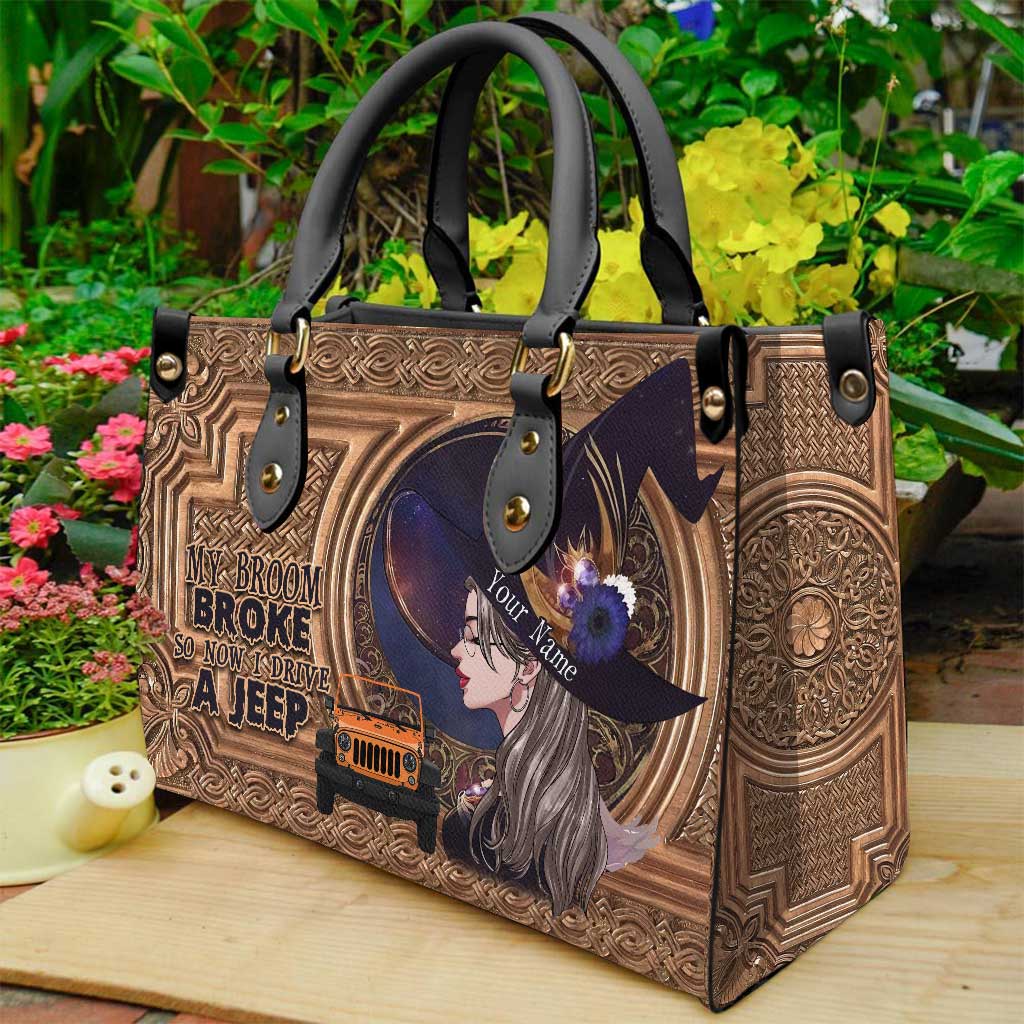 Personalized Halloween Leather Handbag Custom Name Gift