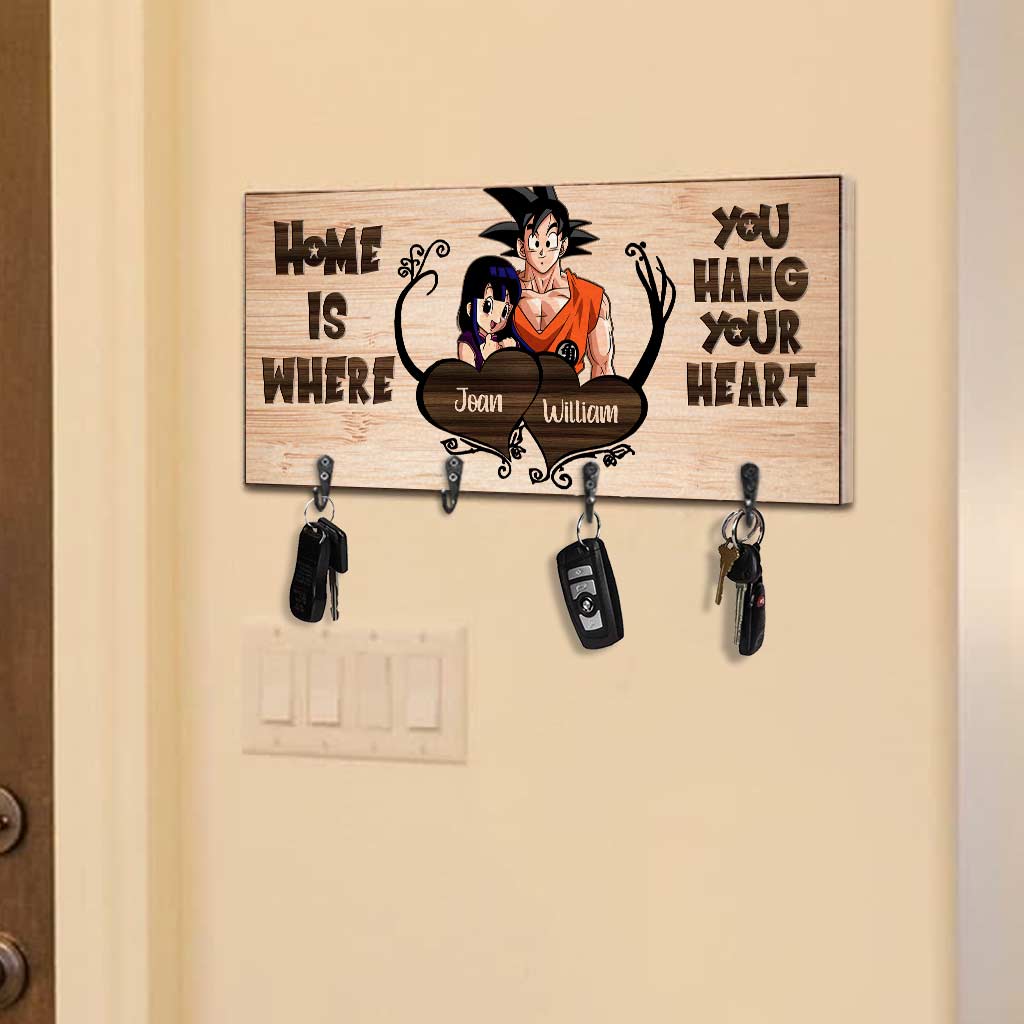 Personalized Home Is Where You Hang Key Rack with Hooks