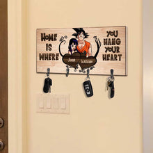 Load image into Gallery viewer, Personalized Home Is Where You Hang Key Rack with Hooks
