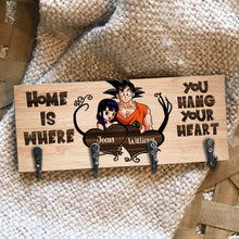 Load image into Gallery viewer, Personalized Home Is Where You Hang Key Rack with Hooks
