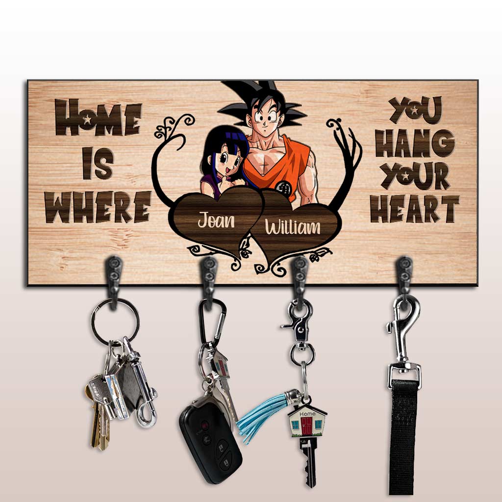 Personalized Home Is Where You Hang Key Rack with Hooks