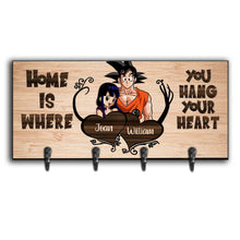 Load image into Gallery viewer, Personalized Home Is Where You Hang Key Rack with Hooks
