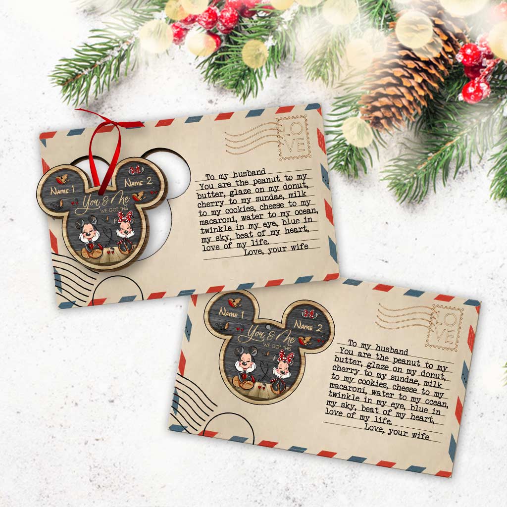 Personalized Christmas Wooden Pop Out Ornament for Couples