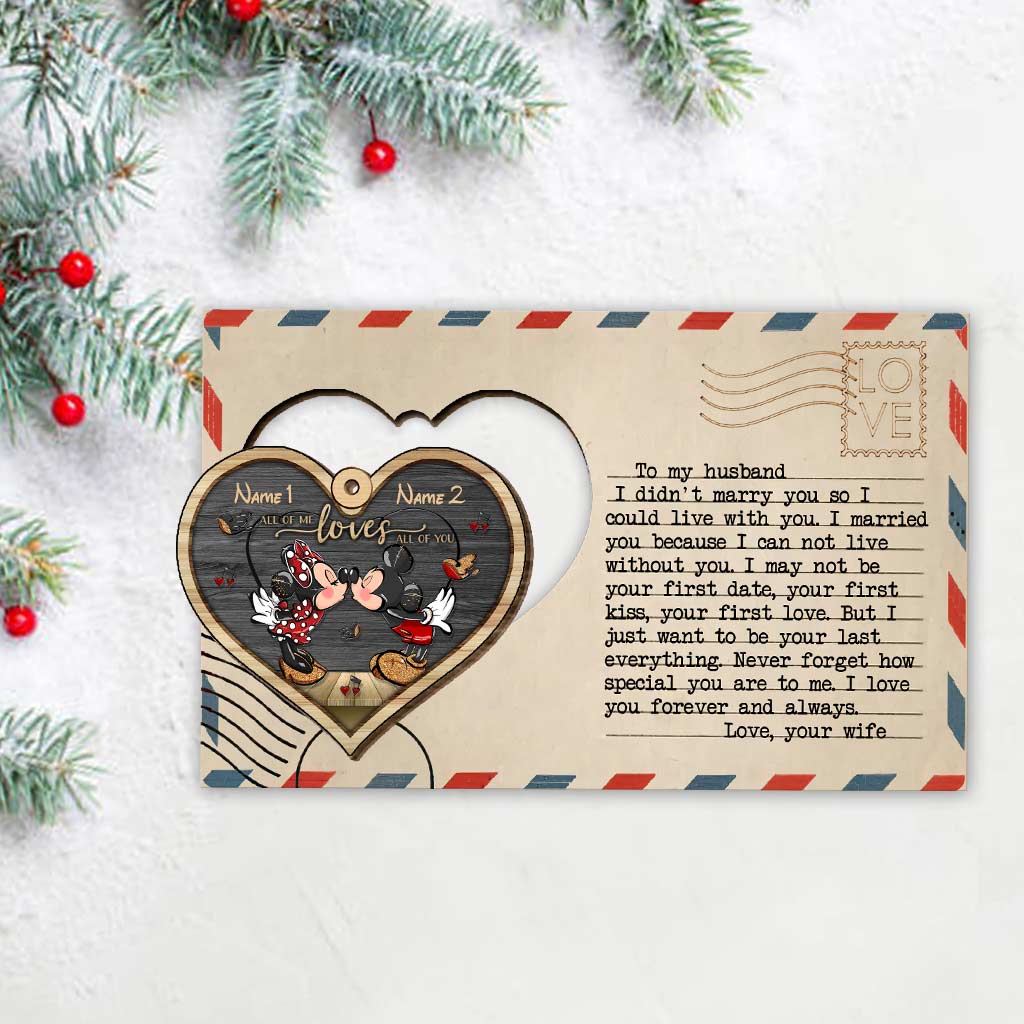Personalized Christmas Mouse Ears Couples Ornament Custom Name Gift