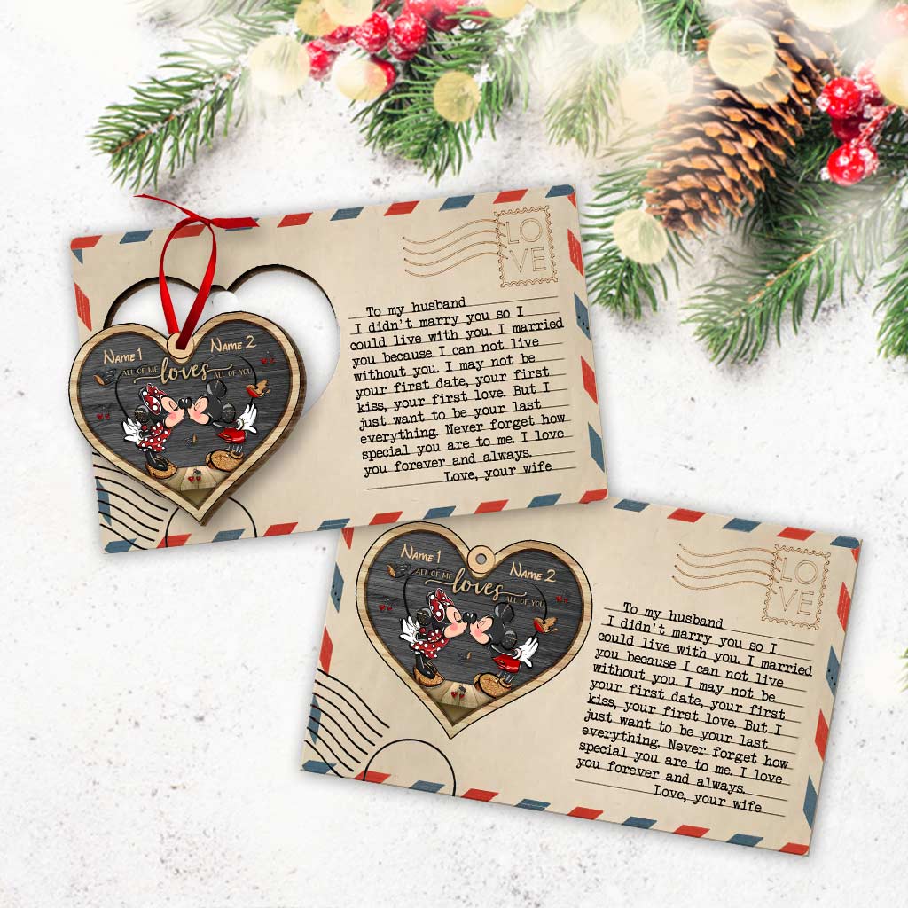 Personalized Christmas Mouse Ears Couples Ornament Custom Name Gift