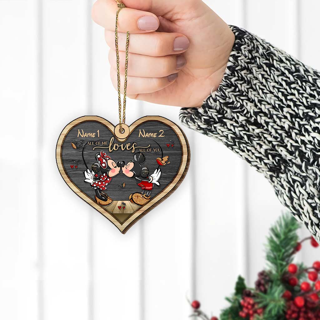 Personalized Christmas Mouse Ears Couples Ornament Custom Name Gift