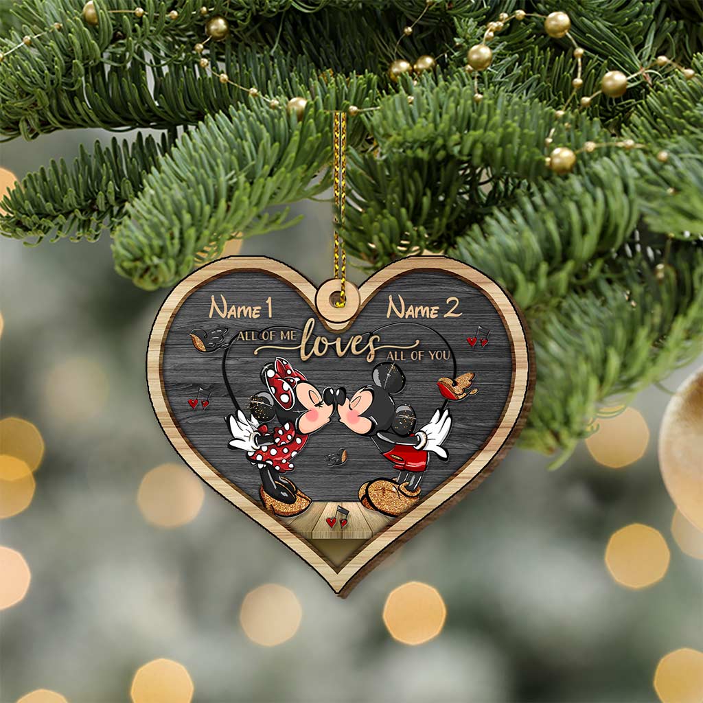 Personalized Christmas Mouse Ears Couples Ornament Custom Name Gift
