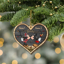 Load image into Gallery viewer, Personalized Christmas Mouse Ears Couples Ornament Custom Name Gift

