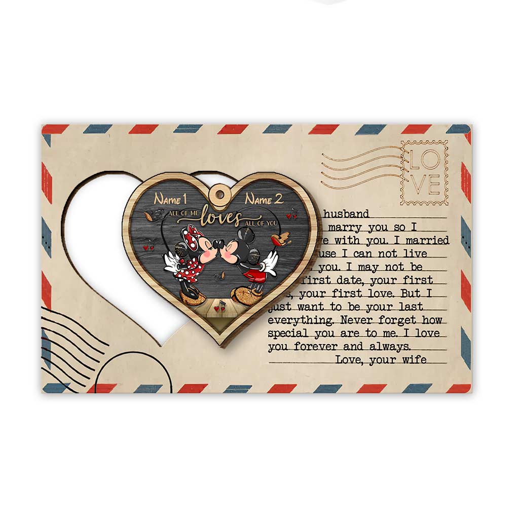 Personalized Christmas Mouse Ears Couples Ornament Custom Name Gift