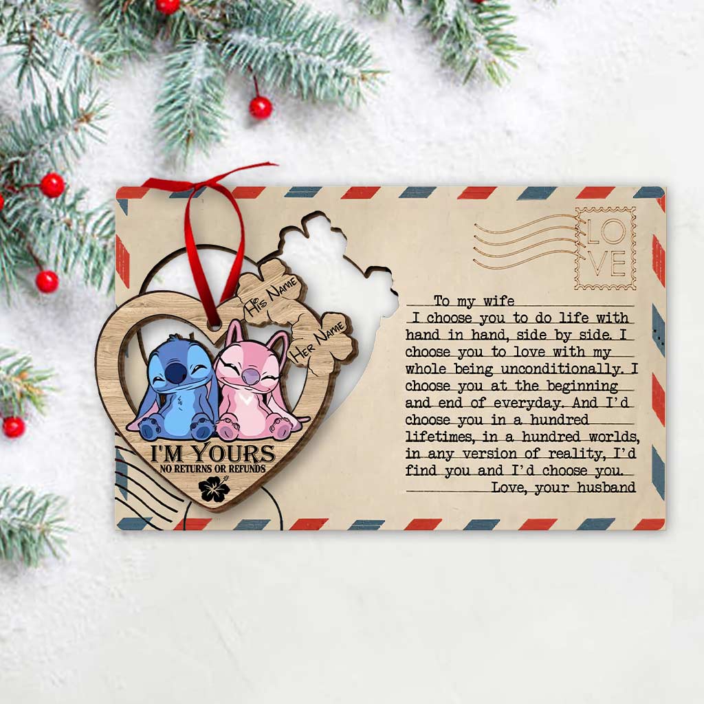 Personalized Wooden Pop Out Ornament Custom Couple Gift for Christmas