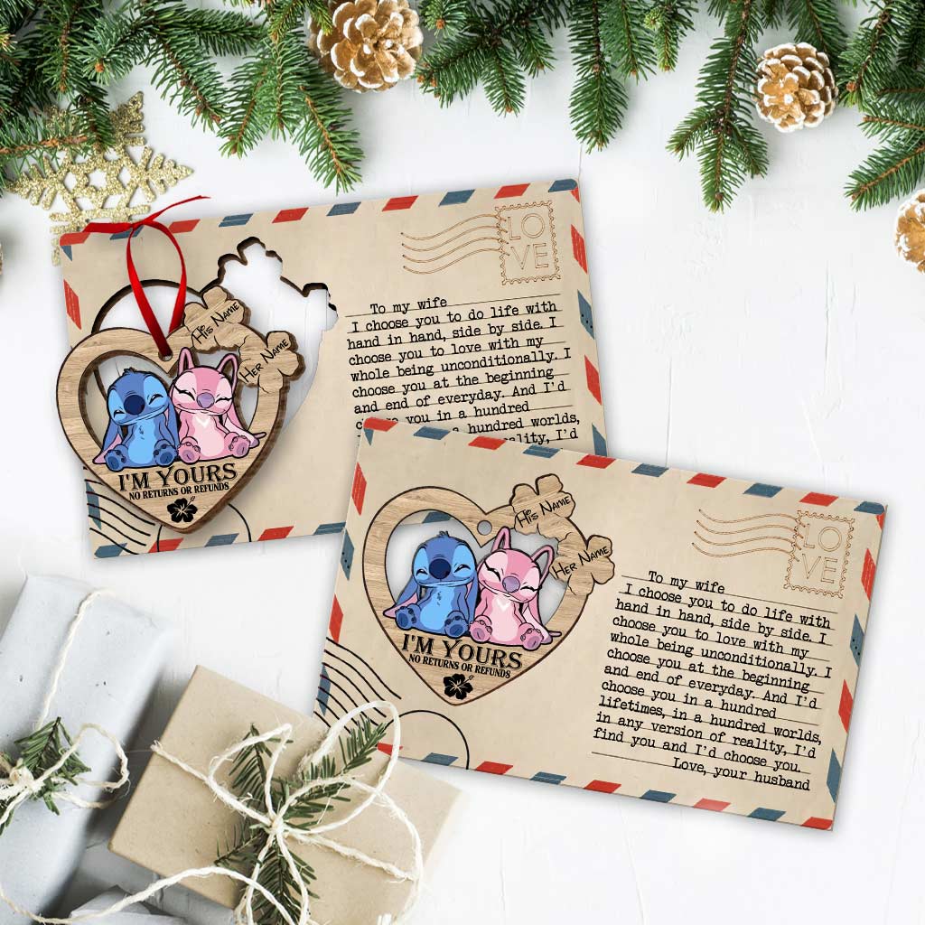 Personalized Wooden Pop Out Ornament Custom Couple Gift for Christmas