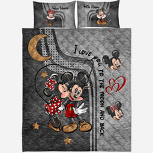 Load image into Gallery viewer, Personalized Mickey Mouse Quilt Set Custom Names Gifts for Couples

