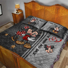 Load image into Gallery viewer, Personalized Mickey Mouse Quilt Set Custom Names Gifts for Couples
