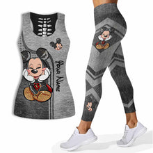 Load image into Gallery viewer, Personalized Mickey Mouse Hollow Tank Top &amp; Leggings Set - Custom Name Gift for Birthday
