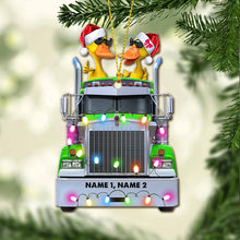 Load image into Gallery viewer, Personalized Christmas Ornament with Custom Names &amp; Truck Design
