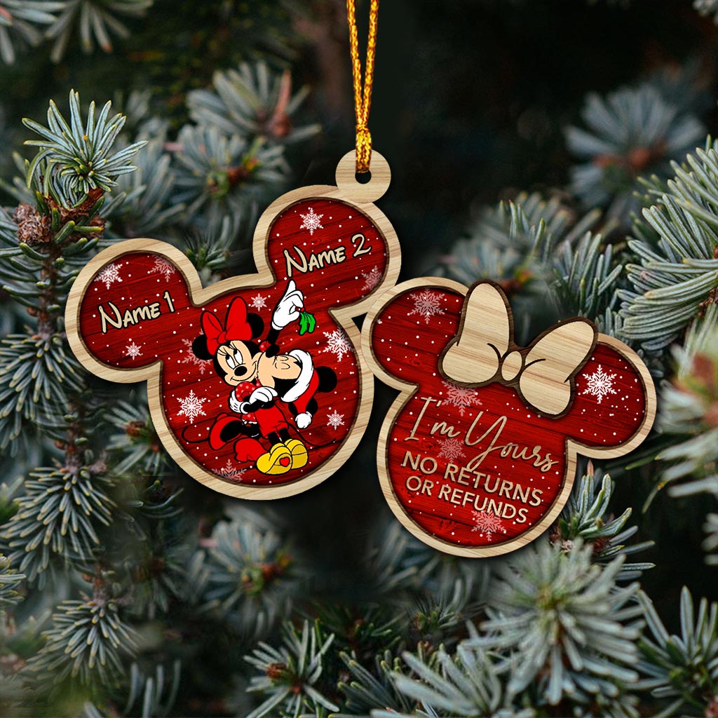Personalized Mickey Mouse Ears Christmas Ornament Custom Names Gift
