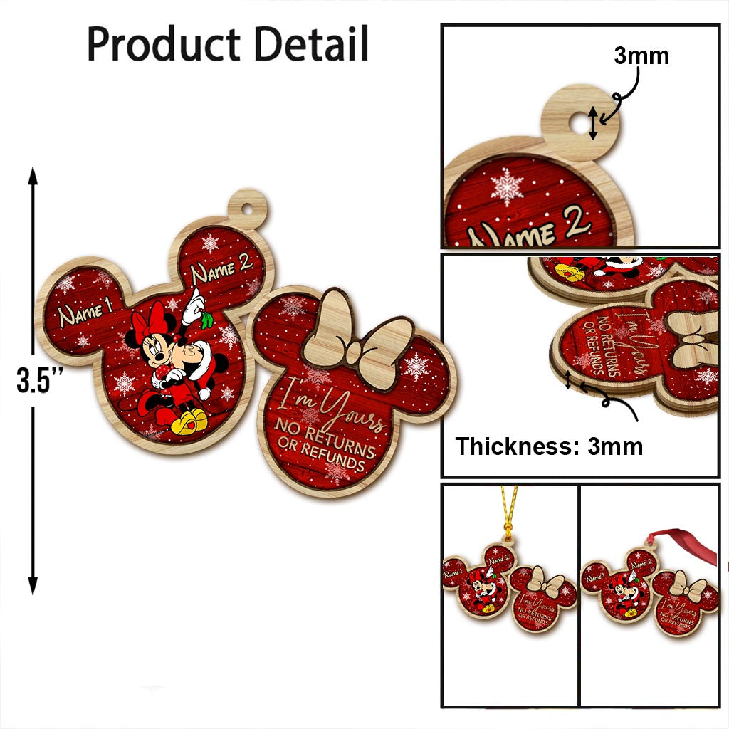 Personalized Mickey Mouse Ears Christmas Ornament Custom Names Gift