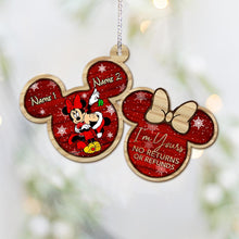 Load image into Gallery viewer, Personalized Mickey Mouse Ears Christmas Ornament Custom Names Gift
