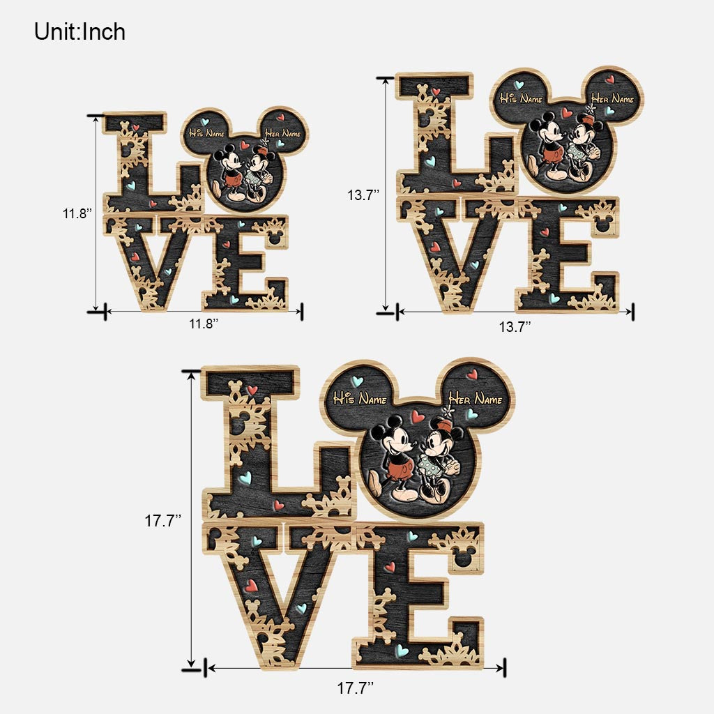 Personalized Couple Mouse Wood Sign Custom Name Unique Gift