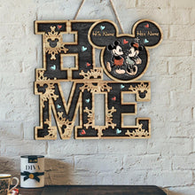 Load image into Gallery viewer, Personalized Couple Home Sign with Mickey Mouse Design
