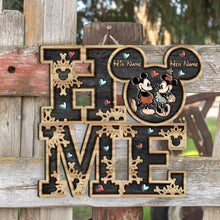 Load image into Gallery viewer, Personalized Couple Home Sign with Mickey Mouse Design
