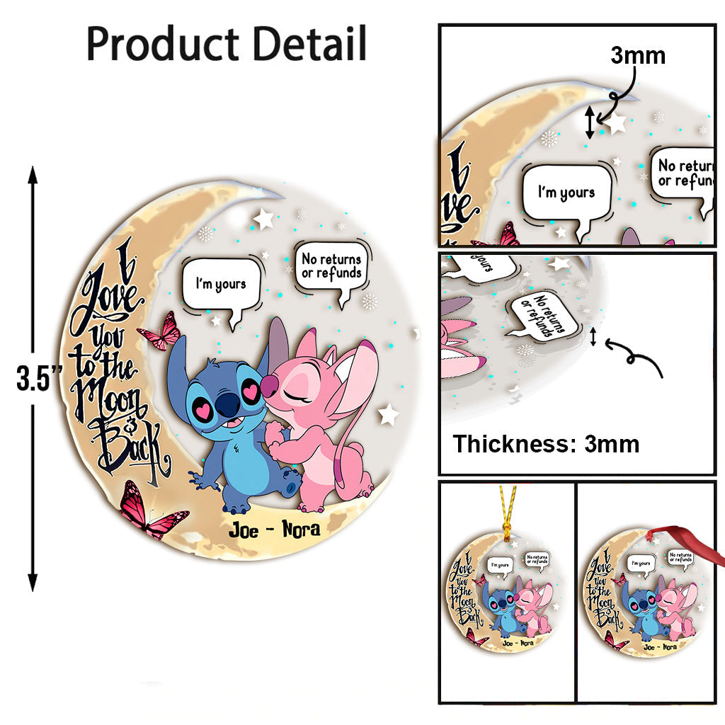 Personalized Transparent Ornament I Love You To The Moon Gift for Couple