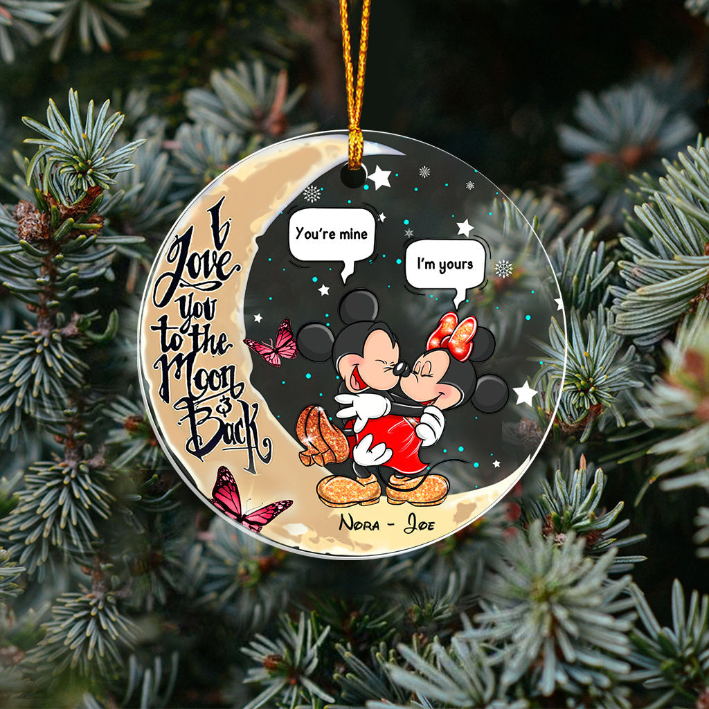 Personalized Mickey & Minnie Mouse Acrylic Ornament Gift for Couples