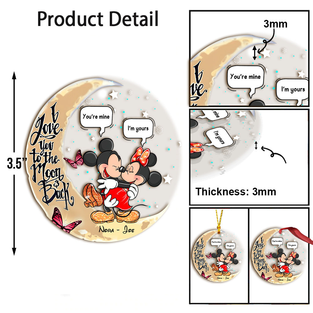 Personalized Mickey & Minnie Mouse Acrylic Ornament Gift for Couples