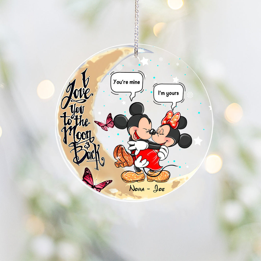 Personalized Mickey & Minnie Mouse Acrylic Ornament Gift for Couples