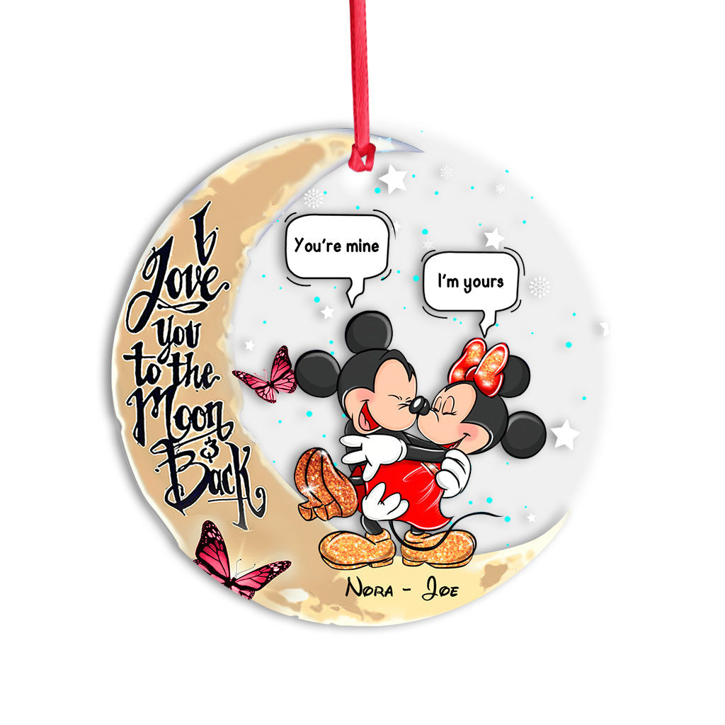 Personalized Mickey & Minnie Mouse Acrylic Ornament Gift for Couples