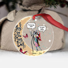 Load image into Gallery viewer, Personalized Transparent Ornament I Love You To The Moon Gift
