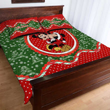 Load image into Gallery viewer, Personalized Christmas Quilt Set with Mouse Ears Design for Couples
