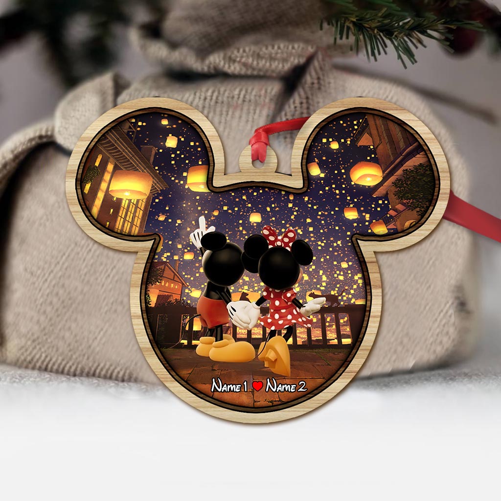Personalized Mickey Mouse Couple Ornament Custom Name Gift for Christmas