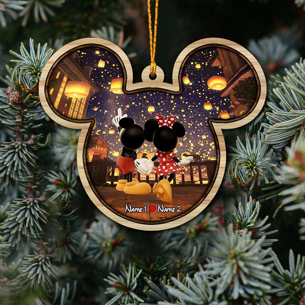 Personalized Mickey Mouse Couple Ornament Custom Name Gift for Christmas