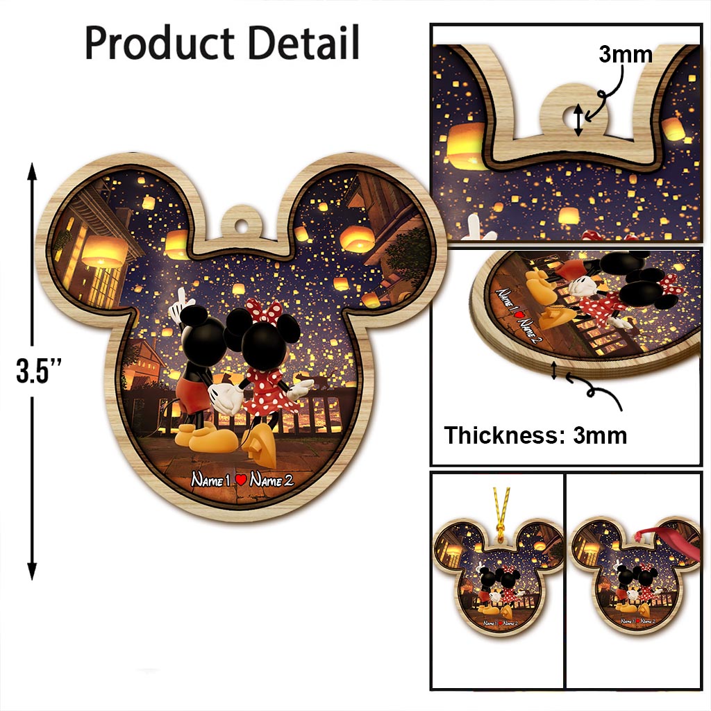 Personalized Mickey Mouse Couple Ornament Custom Name Gift for Christmas
