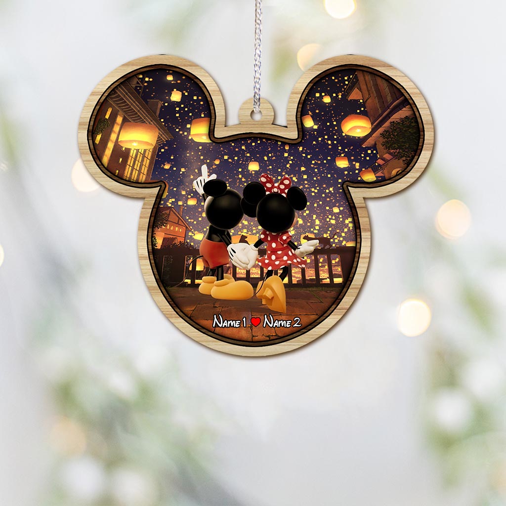 Personalized Mickey Mouse Couple Ornament Custom Name Gift for Christmas