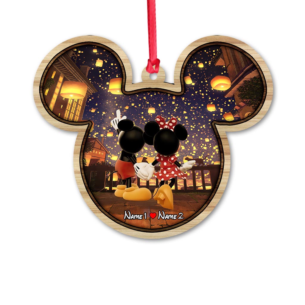 Personalized Mickey Mouse Couple Ornament Custom Name Gift for Christmas
