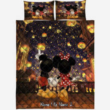 Load image into Gallery viewer, Personalized Couple Quilt Set with Mickey &amp; Minnie Design Gift
